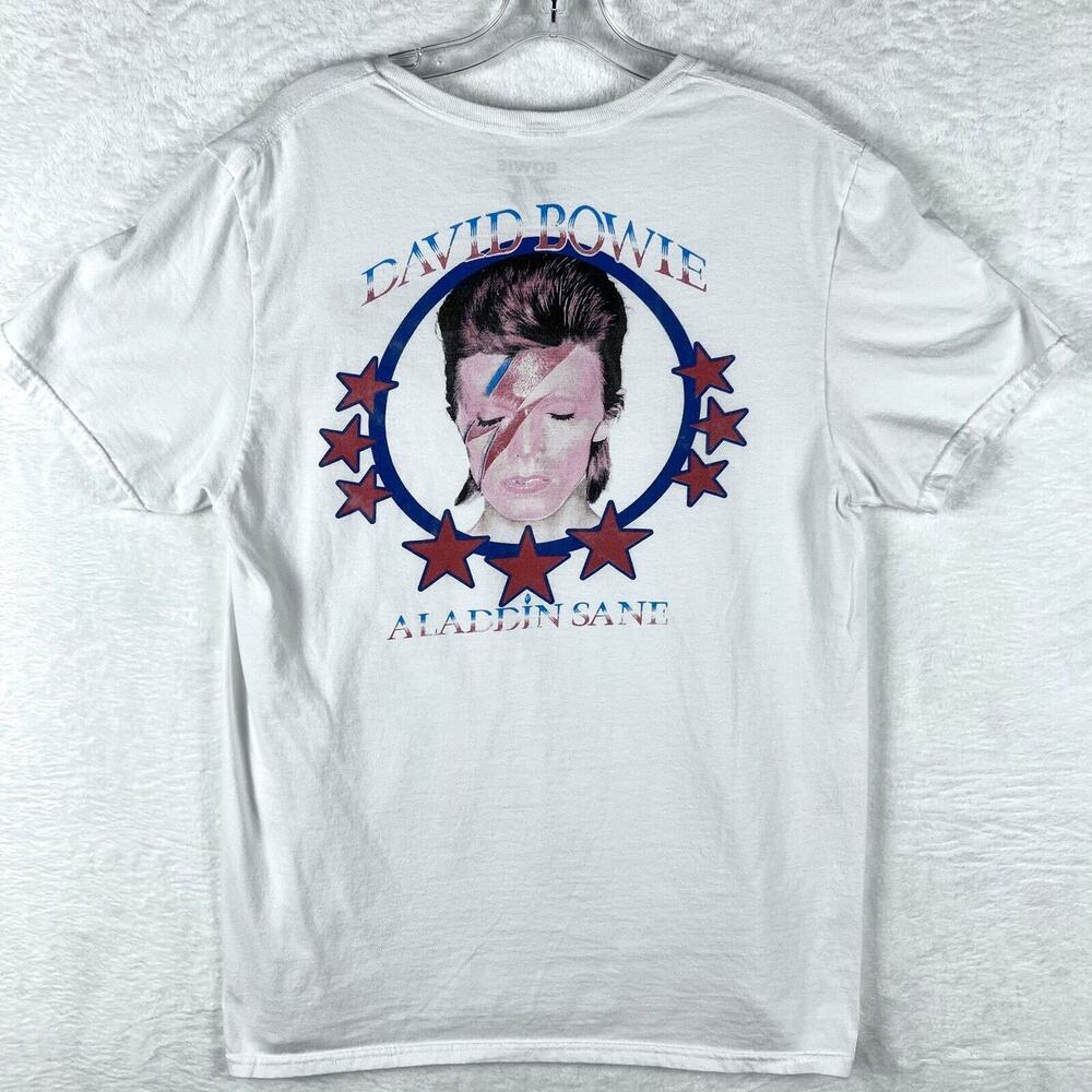 David Bowie Tshirt Womens M Aladdin Sane 75 Ziggy Stardust Glam Rock Band Tee